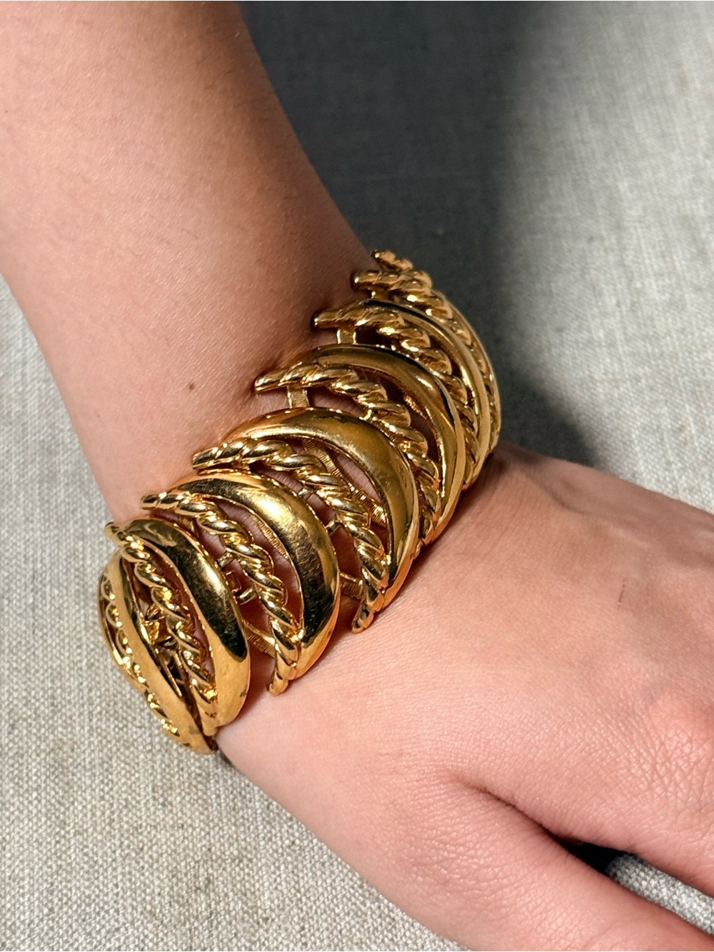 Vintage Napier Gold Tone Chunky Chain Link Bracelet
